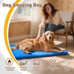 Dog Sleeping Bag, Outdoor Travel Dog Bed, Waterproof Camping Travel Pet Mat, Portable Folding Roll Up Cat Sleeping Bag for Outdoor Camping Hiking Backpacking, 33.9 x 25.2in (Blue) - Image 3