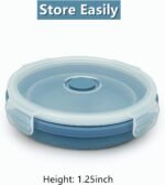 3piece Collapsible Bowl with Lids, Microwave Silicone Meal Prep Lunch Containers, Ideal Food Bowls for Snacks, Fruits, Oatmeal, Camping Travel, Round, Blue - Image 6