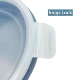 3piece Collapsible Bowl with Lids, Microwave Silicone Meal Prep Lunch Containers, Ideal Food Bowls for Snacks, Fruits, Oatmeal, Camping Travel, Round, Blue - Image 8