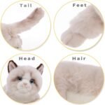 CU-MATE 20 Inch- Gray Ragdoll Cat Plush Stuffed Animal Toys -Realistic Ann Baker Cat Handmade Plush Toy Present Gift - Image 5