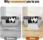 Cat Litter Box Ramp, Cat Litter Box Step Mat with Filter Function, Cats Litters Catcher for Self-Cleaning Litters Boxes, Pets Pedal Stool Ideal for Kitten & Elderly Cats (White) - Image 6