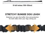 EXCELLENT ELITE SPANKER Bungee Dog Leash Tactical Nylon Adjustable Tactical Leash for Dogs Quick Release Elastic Leads Rope with 2 Control Handle(Black) - Image 3