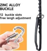 EXCELLENT ELITE SPANKER Bungee Dog Leash Tactical Nylon Adjustable Tactical Leash for Dogs Quick Release Elastic Leads Rope with 2 Control Handle(Black) - Image 6