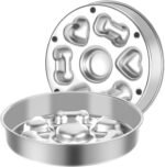 1Pcs 304 Stainless Steel Slow Feeder Dog Bowl – 4-Cup Metal Anti-Gulping Dog Food Bowl with Non-Slip Base, Shallow Design for Small, Medium & Large Dogs to Prevent Bloat – Dishwasher Safe - Image 2