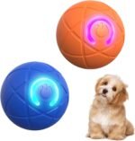 2 Automatic Moving Ball Toy for Cats and Dogs – Intelligent Indoor Pet Toy Dispels Boredom and Entertains with Light – USB Charging – Fun Present for Kitten and Puppy (Blue&Orange) - Image 2