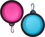 2 Pack Collapsible Dog Bowl Travel Dog Bowls Portable Dog Water Food Bowl 350 ml Pet Feeder Bowl with Carabiner Pet Supplies for Traveling, Hiking, Walking - Image 2