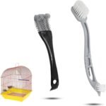 2 Pcs Bird Cage Cleaner Brush & Scoop with Long Handle and Curved Brush Head, 2-in-1 Bird Cage Cleaner with Front and Back Brushes for Kennel, and Parrot Perch Cleaning (2 Pcs) - Image 2