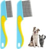2 Pcs Lice Comb,1.8cm Short Teeth And 3.4cm Long Teeth Lice/Flea/Dandruff Comb,Comprehensive Removal Of Lice,Suitable For Cat/Dog Flea And Tick Treatment Long Fine Thick Hair - Image 2