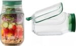 2026 New Side-Opening Salad Jar - Leakproof Mason Jar Container, Dishwasher Safe, Meal Prep Solution for Fresh Lunches On-the-Go (Green) - Image 2