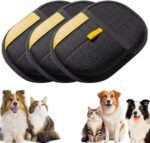 2026 Upgrade Pet Hair Removal Gloves, Electrostatic Gloves Pet Hair Reusable Cat Dog Grooming Glove, Electrostatic Remover Mitt for Dogs, Cats & Horses with Long and Short Hair Fur (Black, 3 Pack) - Image 2