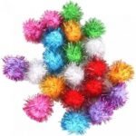 21 Pcs Sparkle Balls Cat Toy, Tinsel Glitter Pom Pom Balls Cat's Favorite Toys, Random Color - Image 2