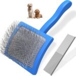 2PCS Slicker Brush for Dogs & Pet Comb,Professional Dog Grooming Brush (Goldendoodles,Poodles,Labradoodles) with Extra Long Pins to Effectively Remove Tangles, Knots and Mats (Blue) - Image 2