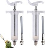 2Pcs Baby Bird Feeding Syringe, 50ml Plastic Bird Feeding Syringe with Curved Tubes Used for Pet Sick Parrot Feed Milk or Medicine - Image 2