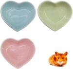 3 Pcs Hamster Ceramic Food Bowl, Turning Food Water Dish for Hamster Gerbil Hedgehog Rat Rodent, (Green and Pink+Blue) - Image 2