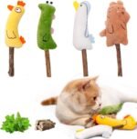 4-Pack Catnip Toys with Silvervine Stick Cat Toys with Various Cute Animal Styles, Plush Cat Toys for Indoor Cats, Cat Chew Toys Kitten Toys - Image 2