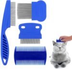 4 Pack Different Kinds Flea Combs, Stainless Steel Round Teeth Dog Cat Lice Combs,Pet Dog Cat Flea Comb Tear Eye Stain Remover Combs, Removes Tangles, Dirt, Fleas, Lice, Ticks, for Pets Hair Comb - Image 2