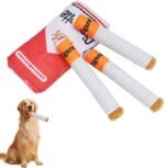 4 Pcs Funny Cigarette Dog Toys, Plush Supplies for Small Medium & Large Dogs, Fun Interactive Toy with Squeak,Cool Cute Chew Toy for Puppy Cleaning - Image 2
