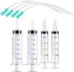 4pcs Plastic Syringe with 13inch Tube for Liquids, Oral, Scientific Labs, Measuring, Dispensing, animal feeding, pouring plants, including 2pc of 20ml and 60ml Syringes - Image 2