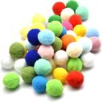 50PCS Cat Toys Balls 3CM,Soft Colorful Cat Balls Cat Pompoms Ball Cat Chew Toy Kitten Pet Toy,Cat Treat Ball Plush Scratching Balls Toy Interactive Pet Supplies for Cat Kittens Dog - Image 2