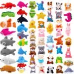 56 Pcs Mini Plush Animal Toys, Soft Cute Stuffed Animal Toy Bulk Keychain Decoration for Students Kids Prize Box, Easter Egg Stuffer, Claw Machine, Party Favor, Goody Bag Basket Filler - Image 2