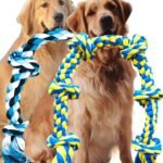 6 Knot 2 Pack 3.6 Feet Giant Large Dog Chew Rope Toy for Aggressive Chewer Power Heavy Duty Tug of War Play Chewing Tugging Tough Knotted XL Long Rope Pulling Pitbull Large Breed Medium Big Dog - Image 2