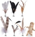 6 Pcs Cat Feather Toys with Bells, Feather Teaser Cat Toy, Replacement Feather Refills with Bells, Exerciser Playing Toy for Kitten or cat - Image 2