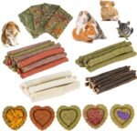 65PCS Rabbit Bunny Guinea Pig Chew Toys, Chinchilla Hamster Chews Treats Toys for Teeth, Timothy Hay Chips Treats Sticks for Rabbit Guinea Pig Chinchilla Hamster Rat - Image 2