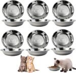 6pcs Cat Bowls Stainless Steel Cat Bowl Cat Water Bowl Cat Food Dish Bowls Plates Whisker Fatigue Small Dog-Bowls Wide Shallow Feeding Cat Dishes for Indoor Cats Kitten Rabbit Small Dogs Pet Bowls - Image 2