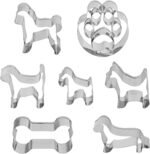 7 PCS Dog Theme Cookie Cutters, Dogs Bone and Paw Print Cookie Cutters Baking Set, Stainless Steel Fondant Biscuit Baking Molds for Homemade Treats - Image 2