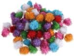 70pcs 3.5cm Glitzy Tinsel Sprayed Pompoms Balls Cat Toys Premium Qualityskilled - Image 2