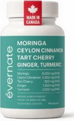 ALL-IN-ONE Moringa 8000 mg with Ceylon Cinnamon 4000 mg, Tart Cherry, Turmeric, Ginger & Garlic (Per Serving: 2 Capsules) – Antioxidant, Detox, Energy & Metabolic Support – Made in Canada - Image 2