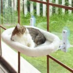 AMOSIJOY Cordless Cat Window Perch, Cat Hammock for Window with 4 Strong Suction Cups, Solid Metal Frame and Soft Cover, Foldable Cat Beds for Indoor Cats… - Image 2