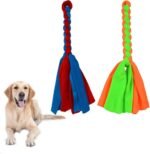 ASOCEA Dog Fleece Rope Toy for Chase Flirt Pole Replacement Toys Tug Rope Toys Pet Interactive Cotton Chew Toy Puppy Tether Lure Toy to Outdoor Exercise & Training for Small Medium Puppies 2 Pack - Image 2
