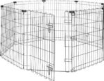 Amazon Basics Foldable Octagonal Metal Exercise Dog Playpen - Indoor/Outdoor, Single Door, Small (8 Panels, 24 x 30), Easy to assemble and store, 30" - Small, Black - Image 2