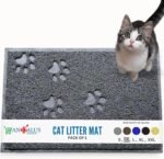 Andalus Medium Cat Litter Mat, Pack of 1 - Waterproof, Non-Slip & Easy to Clean Cat Litter Box Mat for Extra Efficient Pet Litter-Trapping, Grey (23.5” X 15.75”) - Image 2