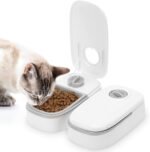 Automatic Cat Feeder, 2 Meal 700ml Cat Food Dispenser with 48h Timer, Automatic Wet Food Cat Feeder with 2 Ice Packs, Pet Food Dispenser for Cats and Small Dogs Wet or Dry Food, 24H Freshness - Image 2
