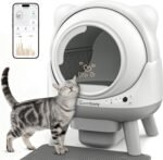 Automatic Cat Litter Box, Self Cleaning Litter Box, Cat Robot for Multiple Cats, with Smart APP Control and Health Monitoring, Safety Protection, with Trash Bags, White&Grey - Image 2