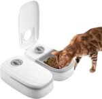 Automatic Pet Feeder,2 Meal Cat Feeder Set 48 Hour Timer,Travel Supply Feeder and Water Dispenser Portion Control Pet Feeding Station Dry and Wet Cat Food Dispenser for Small Medium Big Pets - Image 2