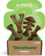 Benebone 4-Pack Durable Dog Chew Toys for Aggressive Chewers, Real Flavors, Made in USA, Medium - Image 2