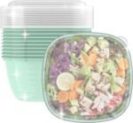 Bentgo Prep - 1-Compartment Bowls with Custom Fit Lids - Reusable, Microwaveable, Durable, PFAS & BPA-Free, Freezer and Dishwasher Safe Meal Prep Food Storage - 10 Bowls & 10 Lids (Sage Leaf Glitter) - Image 2