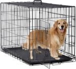 BestPet 24,30,36,42,48 Inch Dog Crates for Large Dogs Folding Mental Wire Crates Dog Kennels Outdoor and Indoor Pet Dog Cage Crate with Double-Door,Divider Panel, Removable Tray (Black, 48") - Image 2