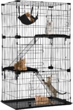 BestPet 3-Tier 67 Inch Cat Cage Enclosre Cat Crate Ferret Cage Cat Kennel Cat Playpen with Free Hammock 3 Cat Bed 3 Front Doors 2 Ramp Ladders Perching Shelves - Image 2
