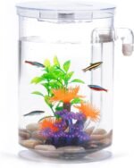 Betta Fish Tank, 360 Aquarium With LED Light, 1 Gallon Fish Bowl, Small Starter Kit, Self-Cleaning Beta Tank for Desktop Decoration in Office, Home, Room Decor - Image 2