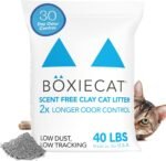 Boxie® Unscented 30 Day Odor Control Clumping Clay Cat & Kitty Litter 40 lb, 99.9% Dust-Free, Hard Flat Top® Clumps, No Fragrances No Fillers, Long-Lasting, Easy to Scoop - Image 2
