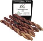 Bully Sticks for Dogs - Low/NO Odour - 12” Braided 4 Pack - Premium Single Ingredient Dog Chew 100% Natural All Beef Chew- Dental Chew - Fully Digestible - Irresistible - Image 2