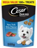 CESAR BAKIES Dog Treats, For Small Breed Adult Dogs, New York Strip Flavour, Crunchy Texture, Fun Shapes, 550g Resealable Pouch - Image 2