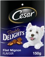 CESAR DOUBLE DELIGHTS Dog Treats, For Small Breed Adult Dogs, Filet Mignon Flavour, No Artificial Flavours, No Artificial Colours, Less Than 3 Calories Each, 150g Pouch - Image 2