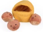 CHEWFFON Interactive Hide-and-Seek Burrow Toys, Dog Toys for Boredom, Cute Squeaky Plush Toys, Dog Toys for Small Medium and Large Dogs, Crinkle Snuffle Puzzle Toy-Chestnuts 4 Piece Set - Image 2
