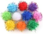 CRMADA Cat Toys Balls Sparkle Pom Pom Fuzzy Balls for Cats 20 Pack - Image 2