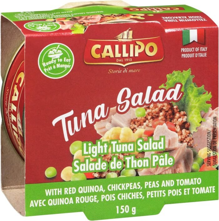 Callipo Light Tuna Salad Ready to Eat – Red Quinoa, Chickpeas, Peas and ...